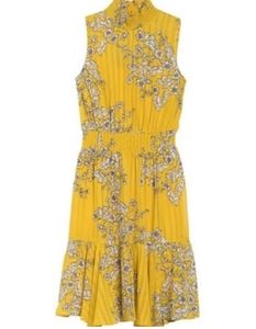Nanette Lepore smocked neck floral sleeveless women's dress size 8